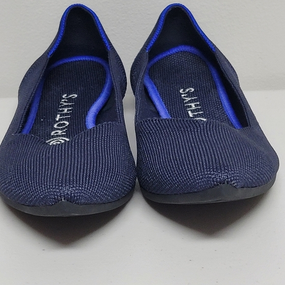 Rothy's The Point Navy Flats Size W8. - Picture 6 of 11